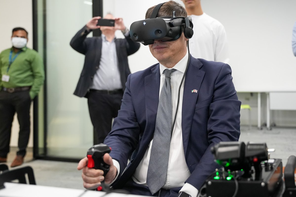 It was a real pleasure to join the <a href="/rafredarrows/">Red Arrows</a> today.  They were running #STEM sessions for students from across the #UAE at the impressive <a href="/HWUDubai/">Heriot-Watt Dubai</a> campus in #Dubai.
I'm also looking forward to watching the #RedArrows display over Al Kasir in Abu Dhabi at 4 pm tomorrow.