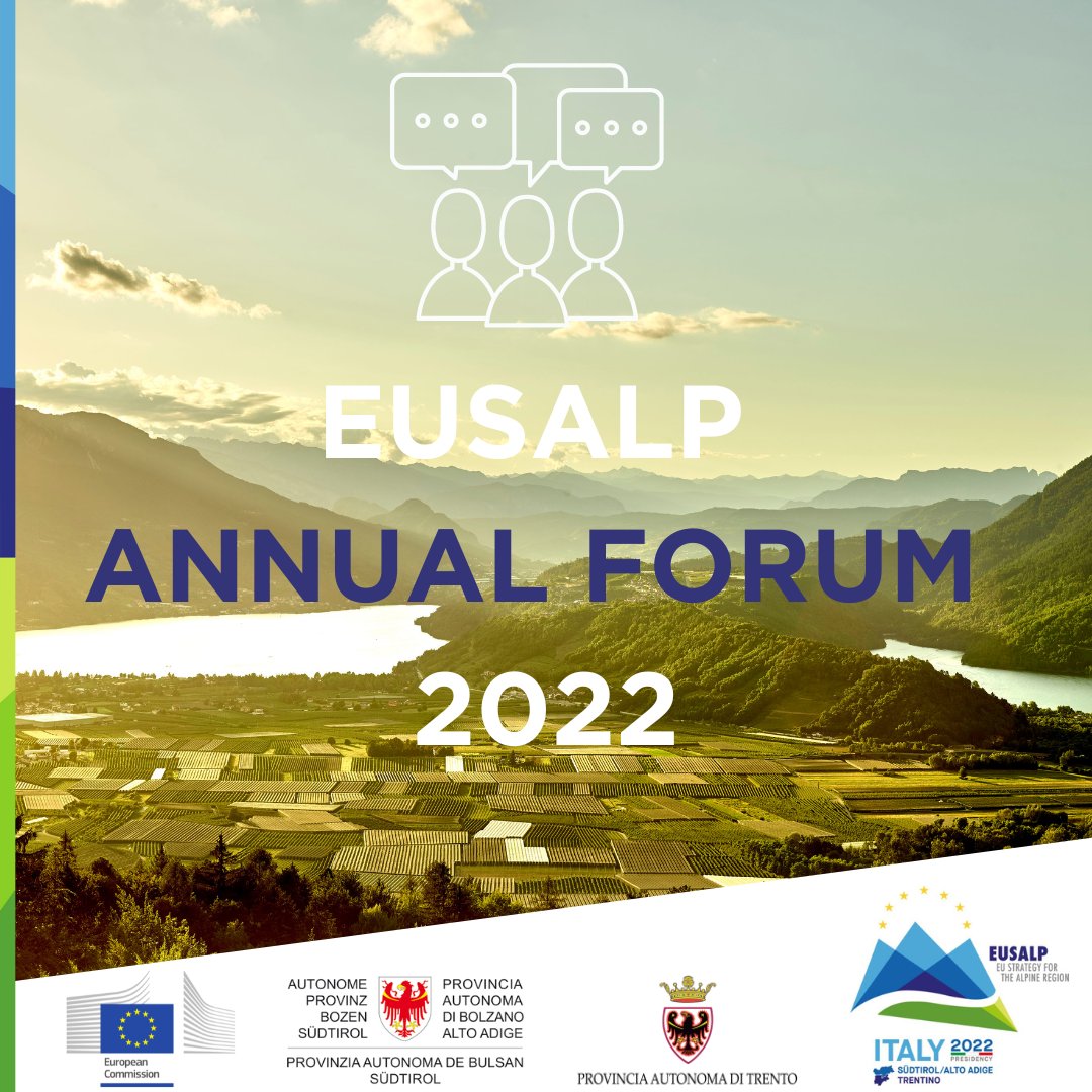 FORA22 | Only a few hours left to register and participate in the Annual Forum on 22-25 November 2022 in Trento 🇮🇹
ℹ alpine-region.eu/events/annual-…

<a href="/ProvinciaTrento/">Provincia autonoma di Trento</a> @provinciabz <a href="/Euregio_Tirol/">Euregio Tirol-BZ-TN</a> 
#ShapingEUSALPTogether
