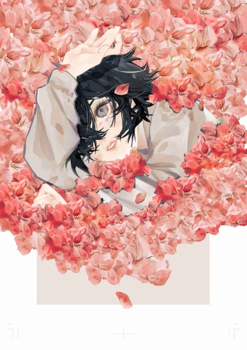 読み切りのこの表紙、「ヘリオガバルスの薔薇」という絵画をモチーフに描きました。絵画調べるとちょっと面白い 