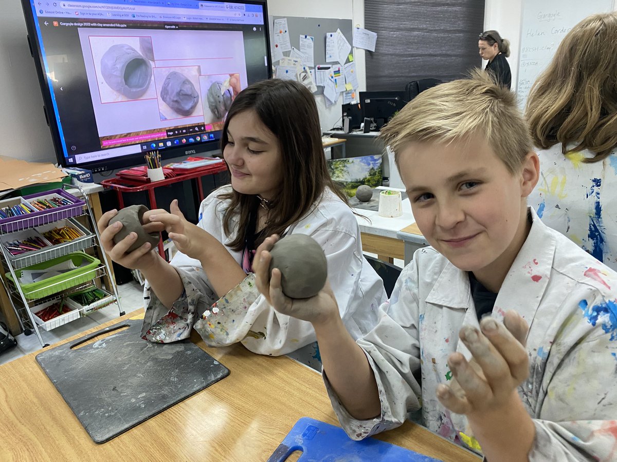 BISRCreates's tweet photo. Year 7 art students have investigated the features of gargoyles and researched the features of Gothic architecture. Today students were excited to start making their own gargoyles using clay. #artwithmrsK #BISRcreates #year7clay #Year7Clay #year7art #bisrhamra https://t.co/pLMBHOZbvG
