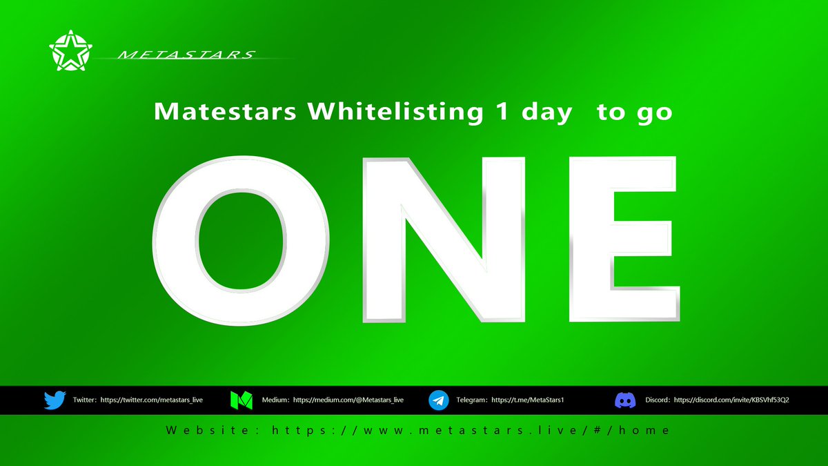 Matestars Whitelisting 1 day to go ！