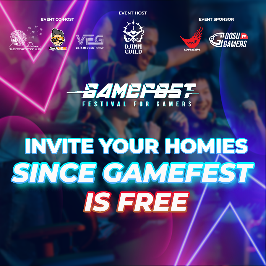 GameFest2022's tweet photo. Invite your HOMIES 
Since GAMEFEST is Free

Join us at the GameFest and experience being a pro esports gamer! 🎮

🌟Remember to follow us to update the latest news!
#GameFest #Festival_For_Gamer https://t.co/b9CuQYlpwz