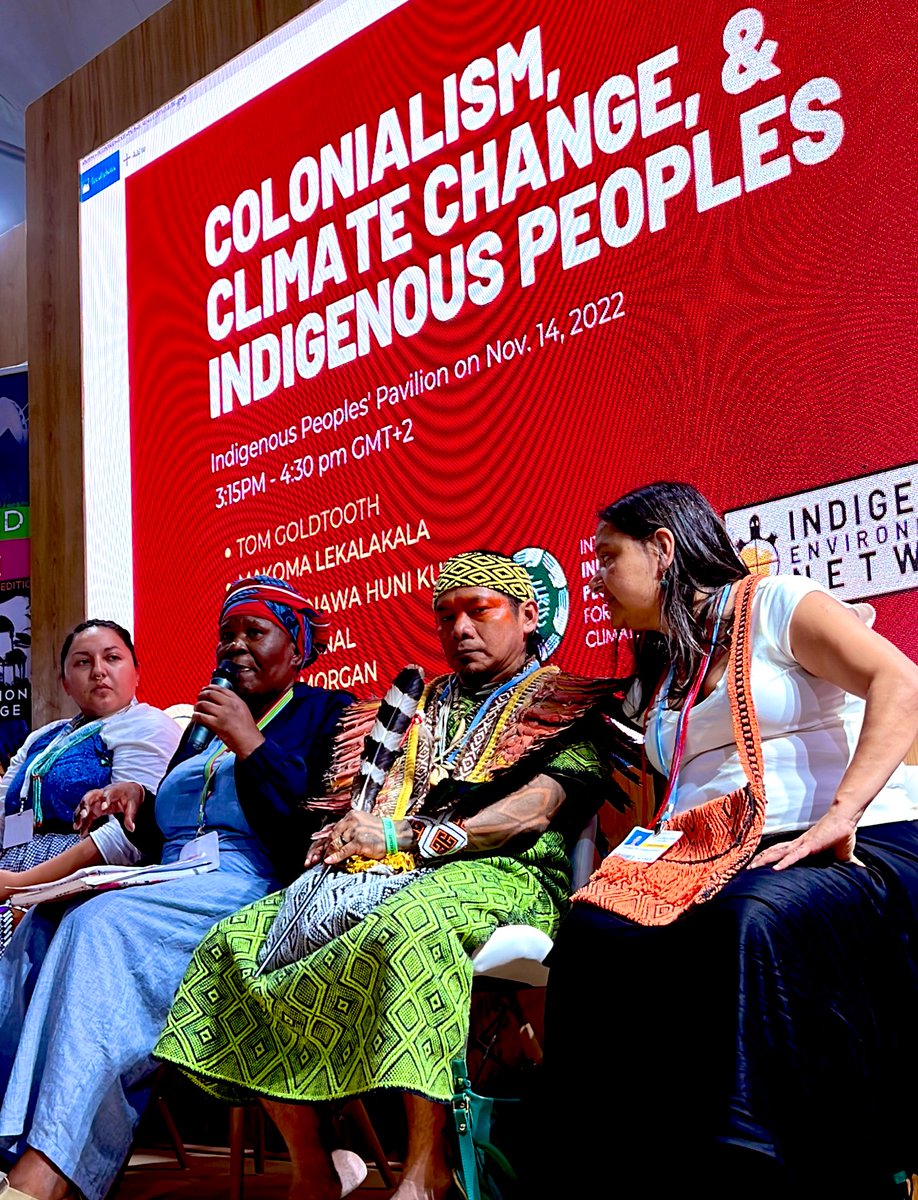 CJAOurPower's tweet photo. Tom BK Goldtooth off CJA member group Indigenous Environmental Network introduces the panel “Colonialism, Climate Change &amp; Indigenous Peoples.”
To watch the full panel, follow @IENearth https://t.co/hbmKqn47s0