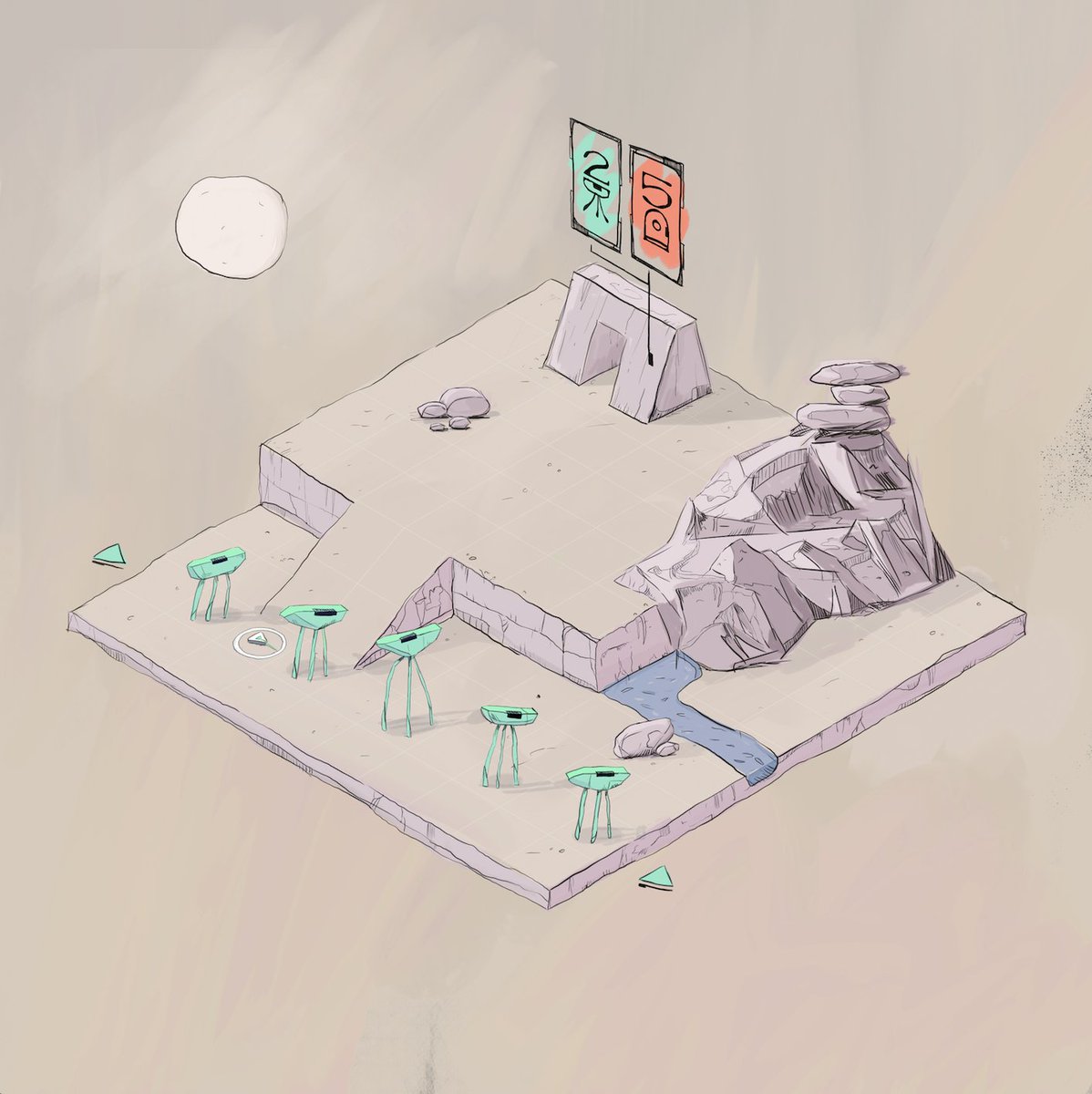 Concept art for a mobile puzzle game #gamedev #indiedev #Procreate