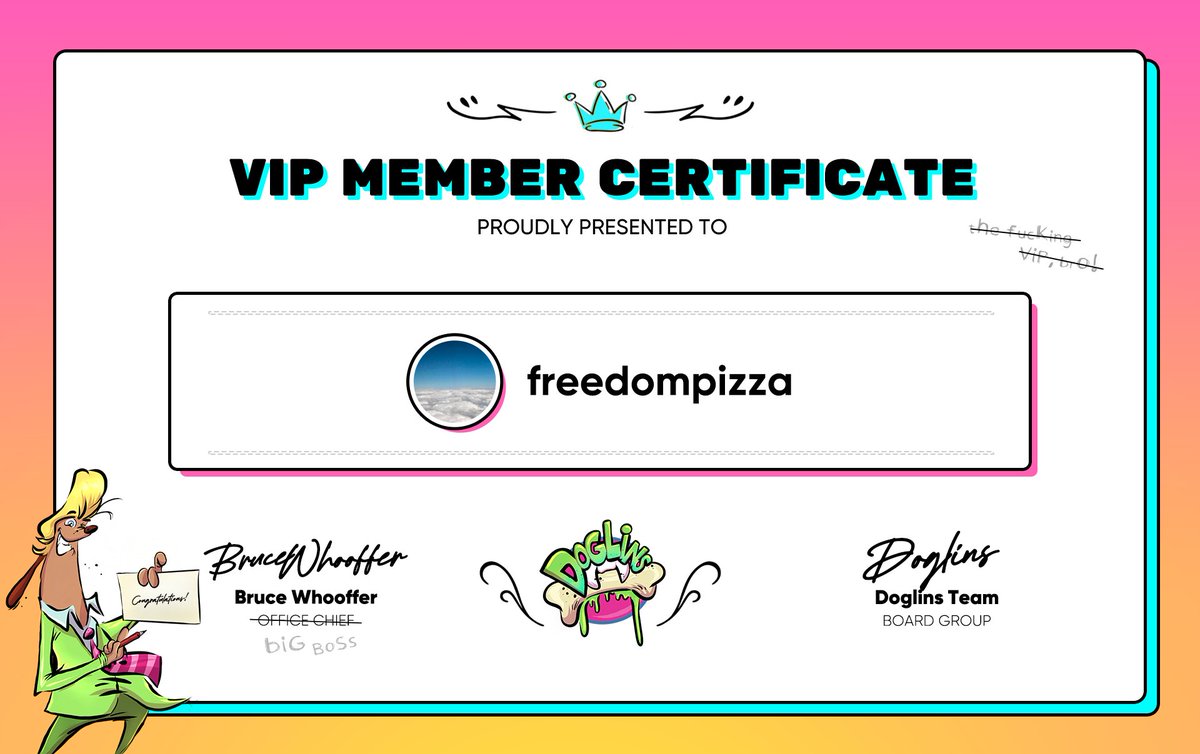 DoglinsVIP's tweet photo. @freedompizza193 I have a friend who always says the same thing when sees the VIP badge - "My Preciiioouus". Congratulations, you have been selected! ⭐️

#WhoofWhoof #Doglins https://t.co/rEupGgRmp2