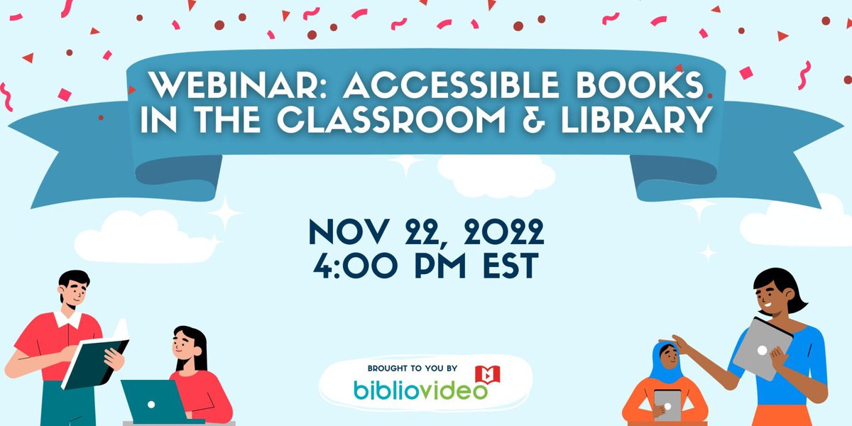 All kids should be able to find and read books they love.

But not all kids can read all books.

Join us for an exciting conversation about discovering and using #accessible Canadian books in your classroom and library!

Register now 👉 eventbrite.ca/e/webinar-acce…