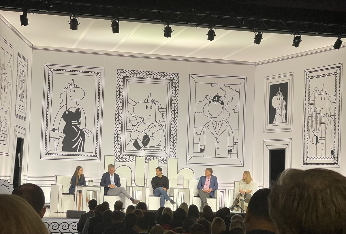 Coolest backdrop for the Unicorns Aren’t Real panel at <a href="/HLTHEVENT/">HLTH</a> #hlth22