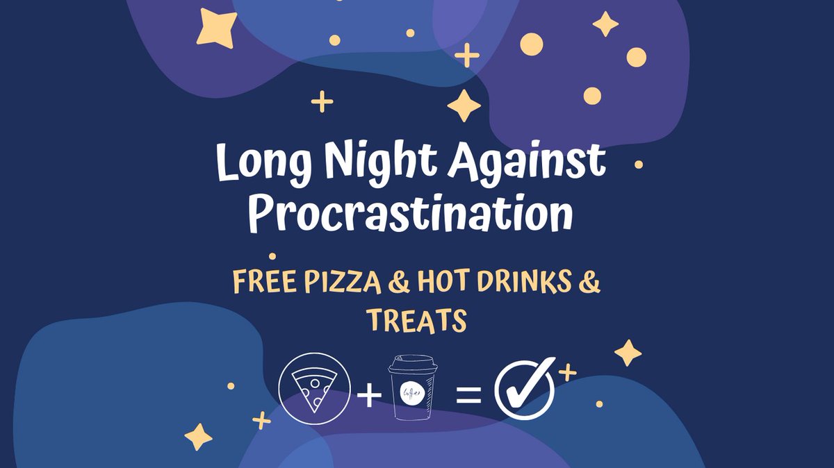 Join us tomorrow for Long Night Against Procrastination at the Nanaimo campus library! From 5:30pm until late at night, get support from the Writing Centre, Library Research Help, Peer Supported Learning, and more. Crush those assignments and pick up some FREE FOOD along the way!