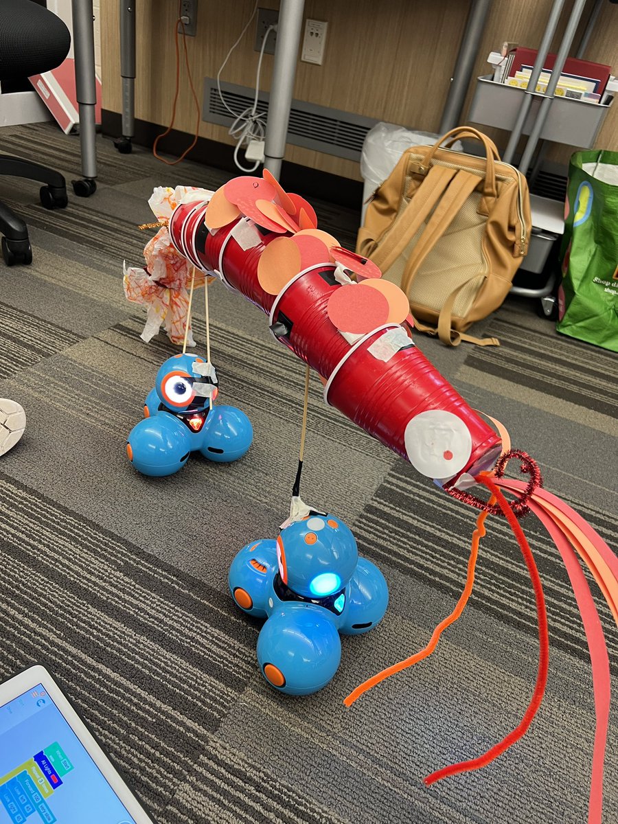 Our #designthinking parade is coming along! Things special to <a href="/BVWolfSprings/">Wolf Springs Elementary</a> include our school colors, Mathletics, and a dragon for Chinese Immersion.