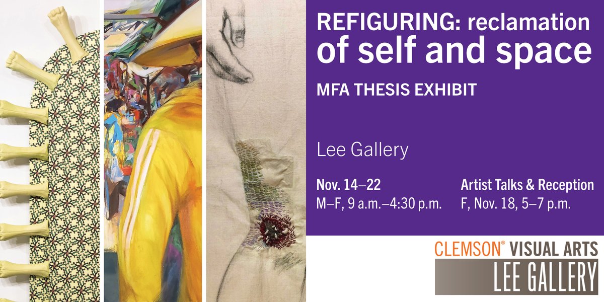 Opening today! MFA Thesis Exhibit #clemsonvisualarts
