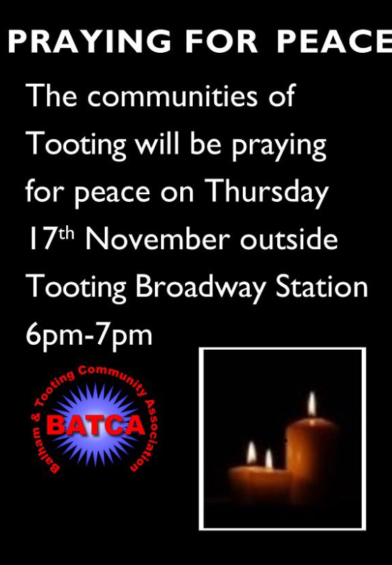 Join us to take 5 mins to wish for peace! @GivingtoGeorges @wandsworthnews @BalhamMosqueTIC @tootingnewsie @talkwandsworth @TootingLibrary @tooting_works