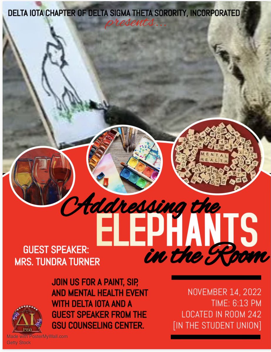 Today we kick off Delta Week with our first event “Addressing the Elephants in the Room”❤️🐘