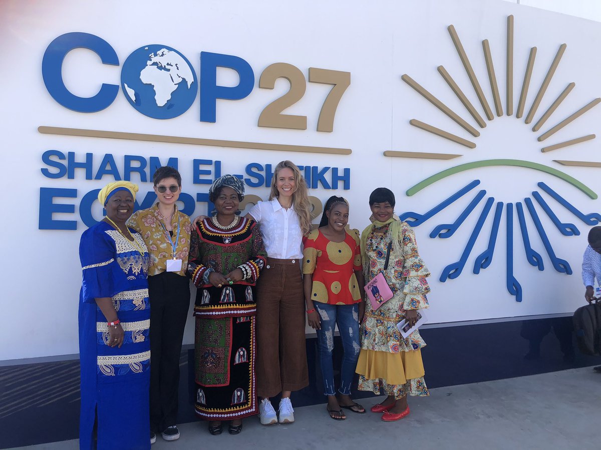 Today, we were celebrating #GenderDay at #cop27! And we are back at it with a growing WILPF Delegation, calling for peace &amp; climate justice! #NoWarsNoWarming