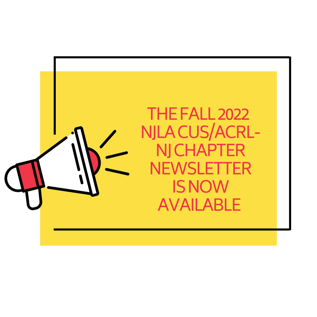 ACRL_NJ's tweet photo. The Fall 2022 issue of the NJLA CUS/ACRL-NJ Chapter Newsletter is now available: 
https://t.co/yVOTINVyni #ACRL_NJ #newsletter https://t.co/B7vo6jPpQH