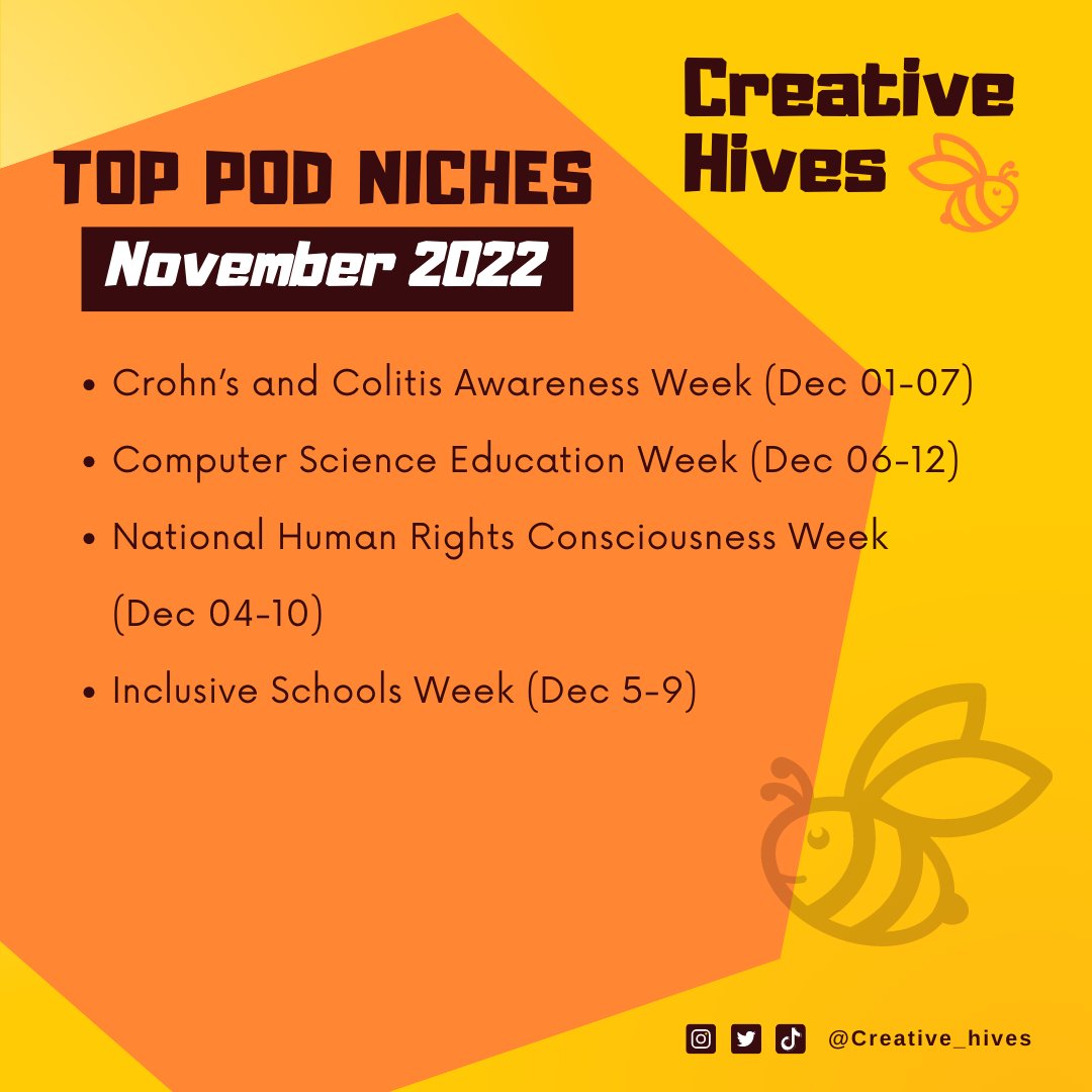 creative_hives's tweet photo. Top Print on Demand Niches for November 2022 🔥

❤
#printondemand #merchbyamazon #printondemandshirt #printondemandshop #redbubble #amazonmerch #pod #tshirtbusiness #redbubbleartist #spreadshirt #EtsySeller #teepublic #tshirts #niches #printondemandniche #podniches #tshirtniche https://t.co/CupmU1PfM4