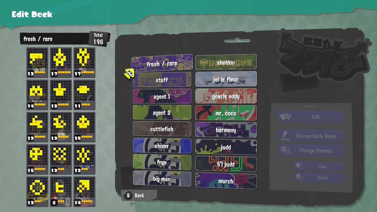 bekah ︎(•ω•) ︎ on Twitter "every tableturf card sleeve obtained AGAIN )"