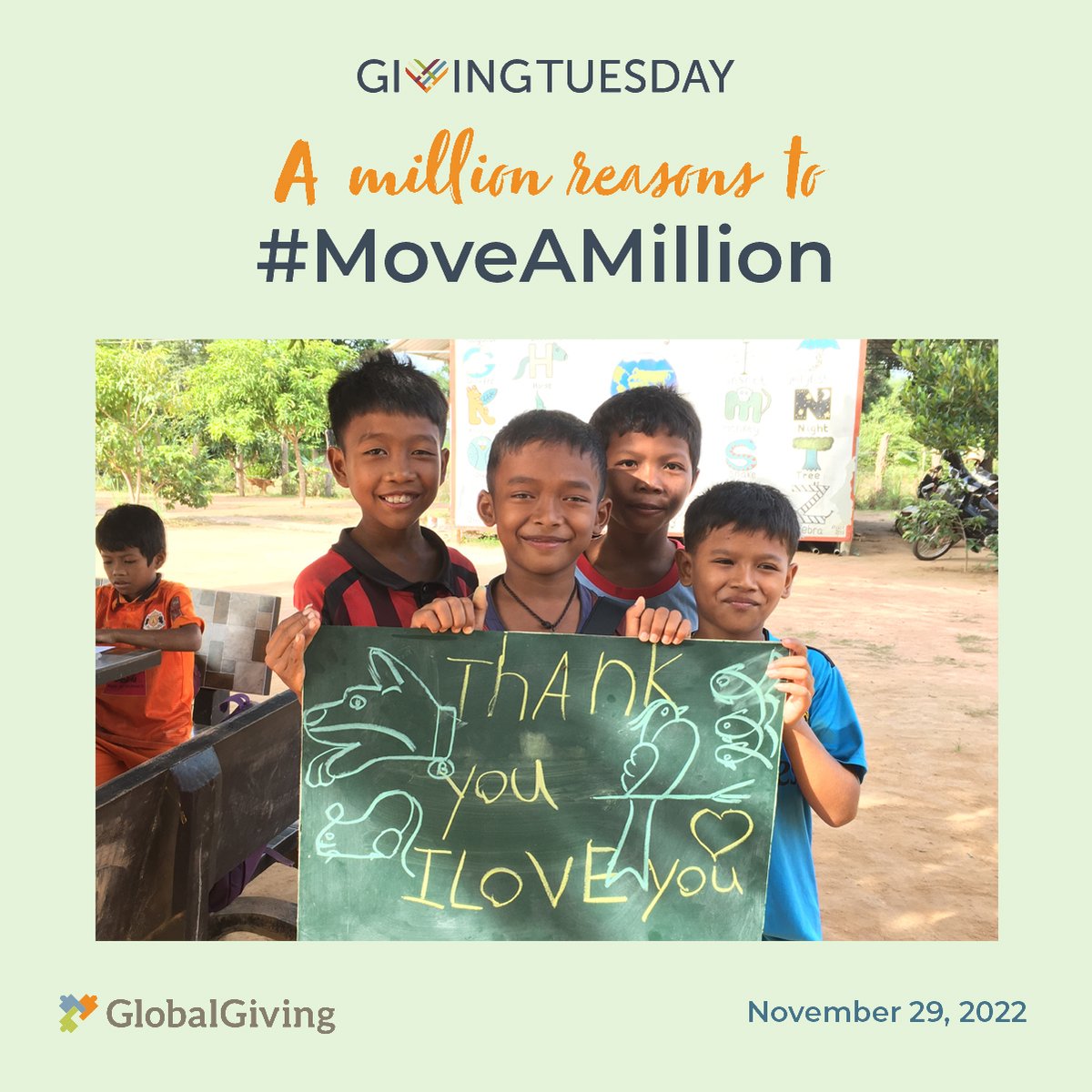 Mark your calendars! There are only 15 days until #GivingTuesday!
With $1.2 MILLION USD in bonus funds available from <a href="/GlobalGiving/">GlobalGiving</a>, there are a million reasons to give to Globalteer and to help us #MoveAMillion. Share your reason for giving and tag us!