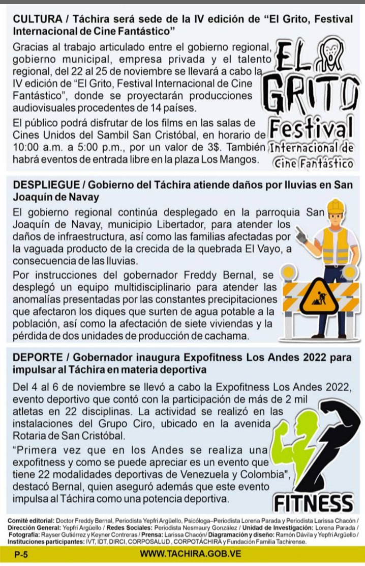 CDCETachira's tweet photo. Feliz lunes! Compartimos el Semanario de la @Gob_Tachira
#ElInformativo N•12
#versiondigital
Aquí puedes leer los avances en materia de gestión del estado #Tachira
👍🏻💛🖤
Lee y dale RT ✊🏾
@info_mppe
@FreddyBernal
@Berzabethg1
@arguelloyepfri https://t.co/zWncbromeZ