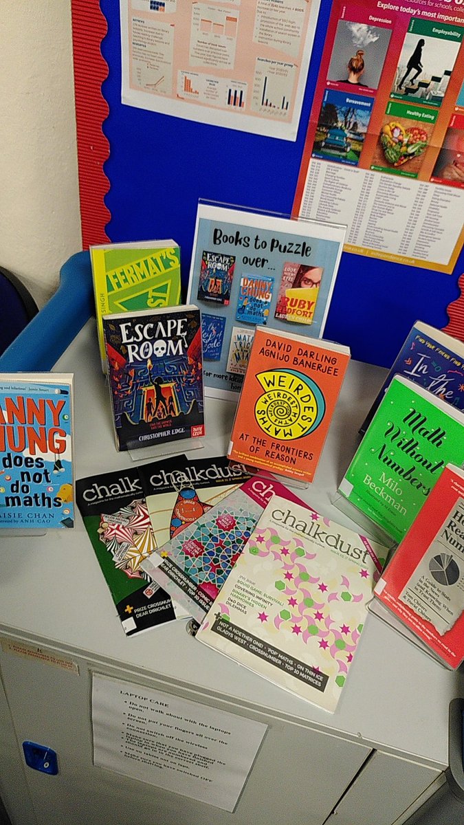 <a href="/DHSMaths1/">DHS Maths</a> enjoyed the trip to <a href="/edu_in_action/">Education in Action</a> maths day today. Back issues of <a href="/chalkdustmag/">chalkdust</a> plus some great new maths interest books available in the library now. #mathsweek2022