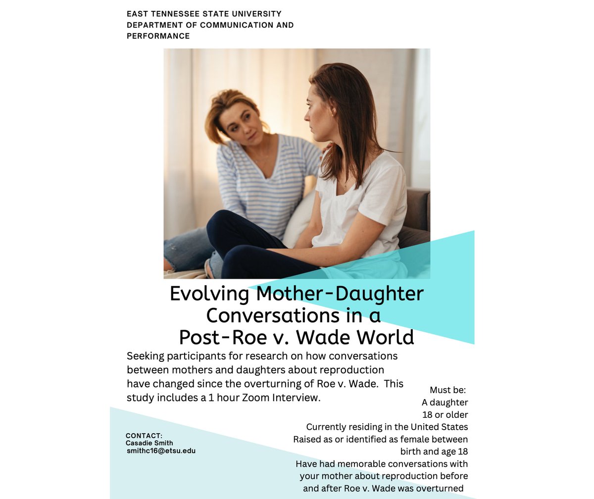 CasadieSmith's tweet photo. Seeking participants for my research study! Please feel free to RT &amp; share with anyone you think might be interested in being interviewed. 

contact: smithc16@etsu.edu https://t.co/NDKvt74F6R