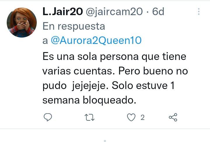 HOLAHOLA_666's tweet photo. @jaircam20 @Devasta48327210 @chrisbustc Cállese señor Cabrejos 🤣 quiere que le cierren su cuenta dice! https://t.co/SgMgn1FBdP