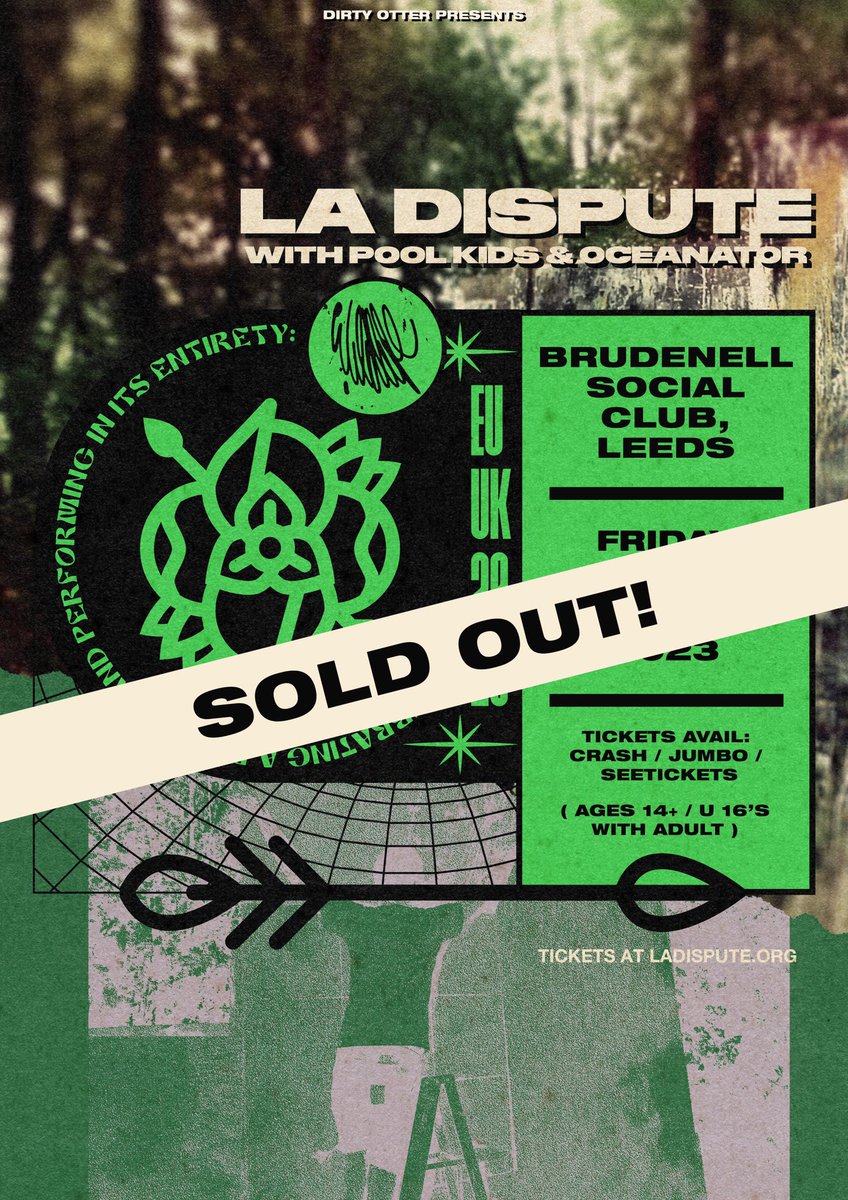 Dirty Otter (@dirtyotter) on Twitter photo 🎫 <a href="/ladisputeband/">La Dispute</a> at <a href="/Nath_Brudenell/">Nath Brudenell</a> with <a href="/poolkidsband/">pool kids</a> and <a href="/oceanator/">oceanator</a> is now sold out! Still tickets available for their other UK and EU shows - link in LD’s bio x 🎫 <a href="/ladisputeband/">La Dispute</a> at <a href="/Nath_Brudenell/">Nath Brudenell</a> with <a href="/poolkidsband/">pool kids</a> and <a href="/oceanator/">oceanator</a> is now sold out! Still tickets available for their other UK and EU shows - link in LD’s bio x