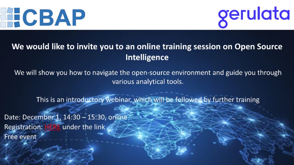 cbap_cz's tweet image. We would like to invite you to an online training session on Open Source Intelligence
Link for registration: docs.google.com/forms/d/e/1FAI…