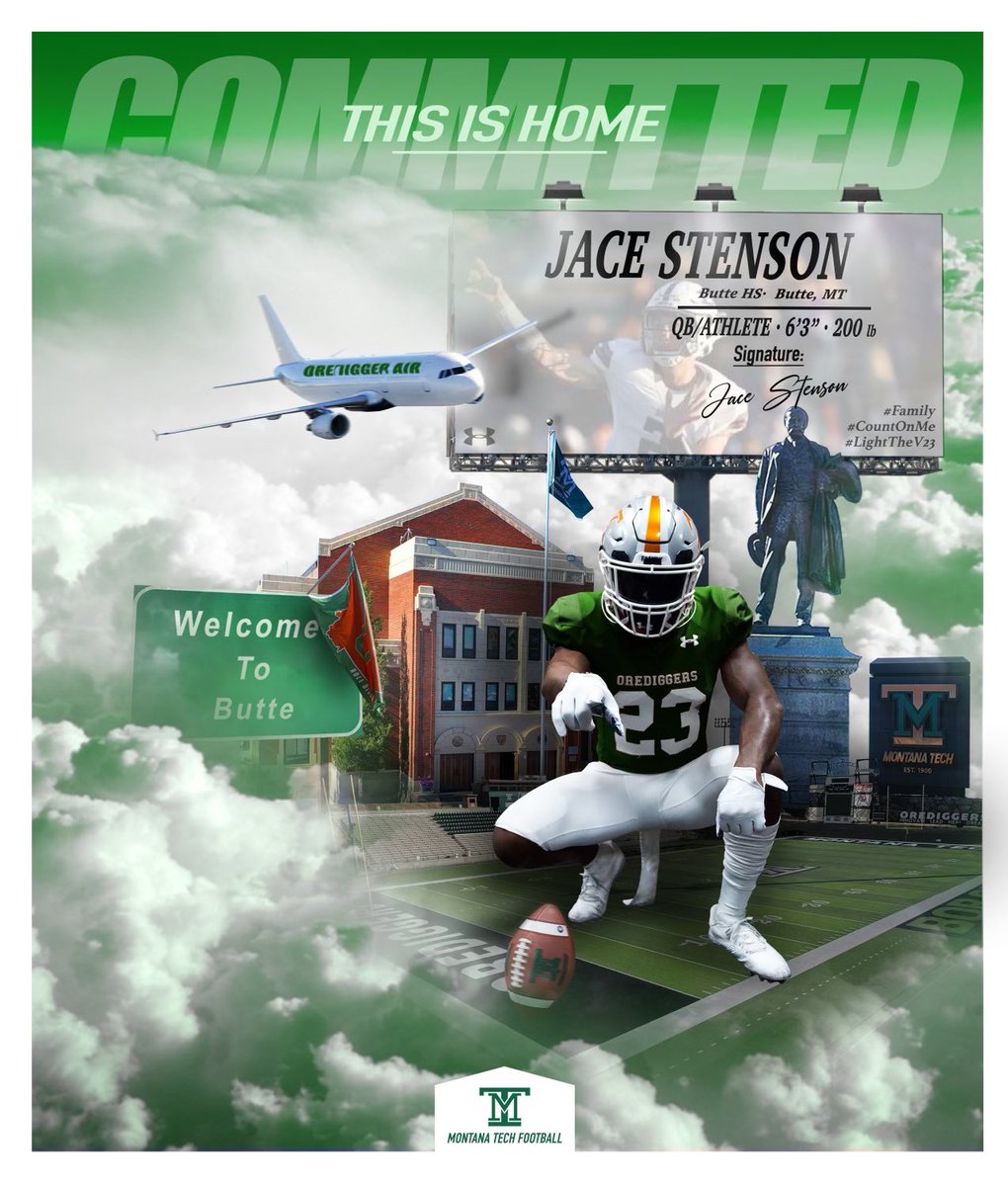 StensonJace's tweet image. I am excited to announce my commitment to Montana tech! I want to thank my family, friends, coaches and everyone that helped me along the way. Roll diggs! @CoachKyleSamson  @MonTechFootball #family #CountOnMe #LightTheV23⚒️