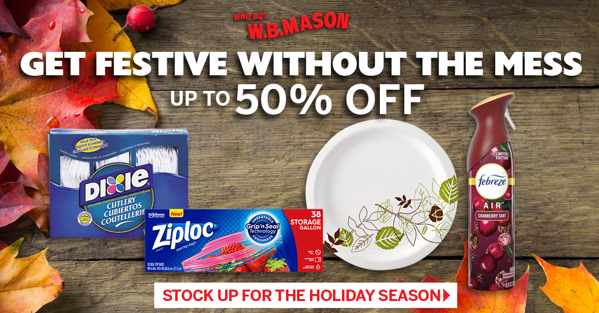 With the holidays just around the corner, find the right disposable dinnerware for your event, and stock up on your favorite seasonal scents! #happyholidays #dinnerware #seasonalfavorites #shopnow #whobut #wbmason wbmason.com/SearchResults.…