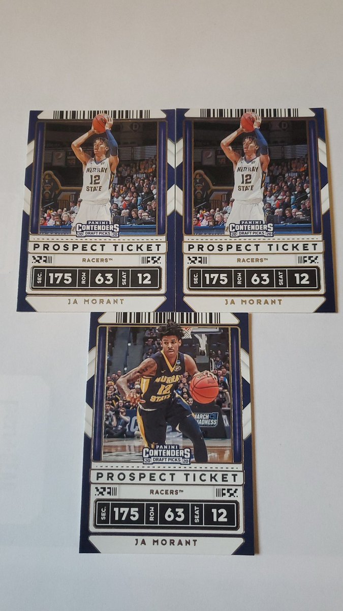ISellCards2U's tweet photo. Lot of 3 Ja Morant Prospect Ticket 2020 Contedners Draft Picks 

$3.75 PWE SHIPPED 💯 

@HobbyConnector @linkmycard @CollectTheGame @collectorconn19 @Hobby_Connect  @ILOVECOLLECTIN1 @HiveRetweets @CardboardEchoes https://t.co/sqKszppP1B