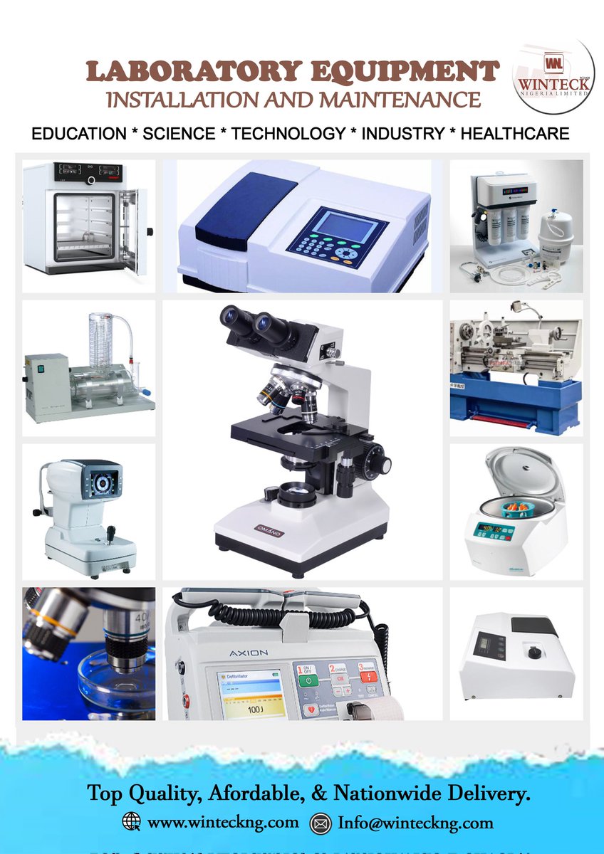 Winteckng's tweet photo. In need of high quality laboratory equipment? Look no further, Winteck Nigeria Limited is your number one supplier of quality laboratory equipment. Contact us today, let's do business. https://t.co/ClC6AG3rmu