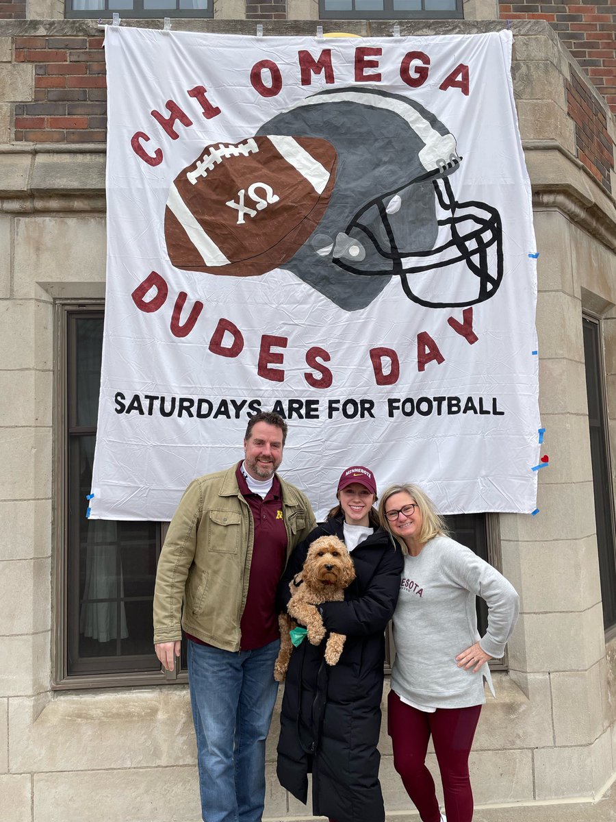 This past game day we had the pleasure of attending the game with our families to celebrate Chi Omegas “dudes day!” Such a fun time cheering on <a href="/GopherFootball/">Minnesota Football</a> and spending time with our Sisters families! Row the boat 🛶