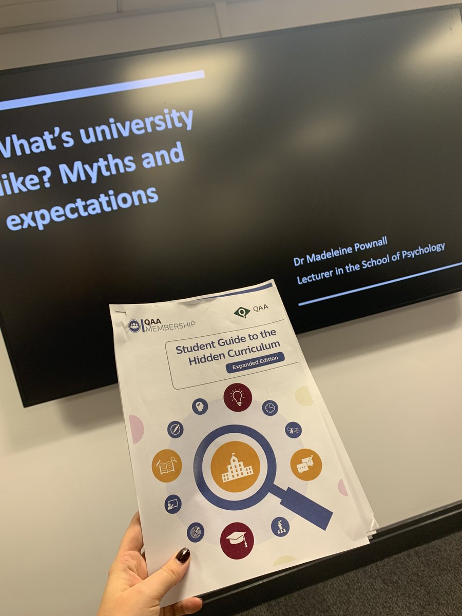 This afternoon we're using our Hidden Curriculum guide with Year 9/10 pupils as part of the @MHOutreachLeeds outreach taster day. Download it here: qaa.my.salesforce.com/sfc/p/#5800000…