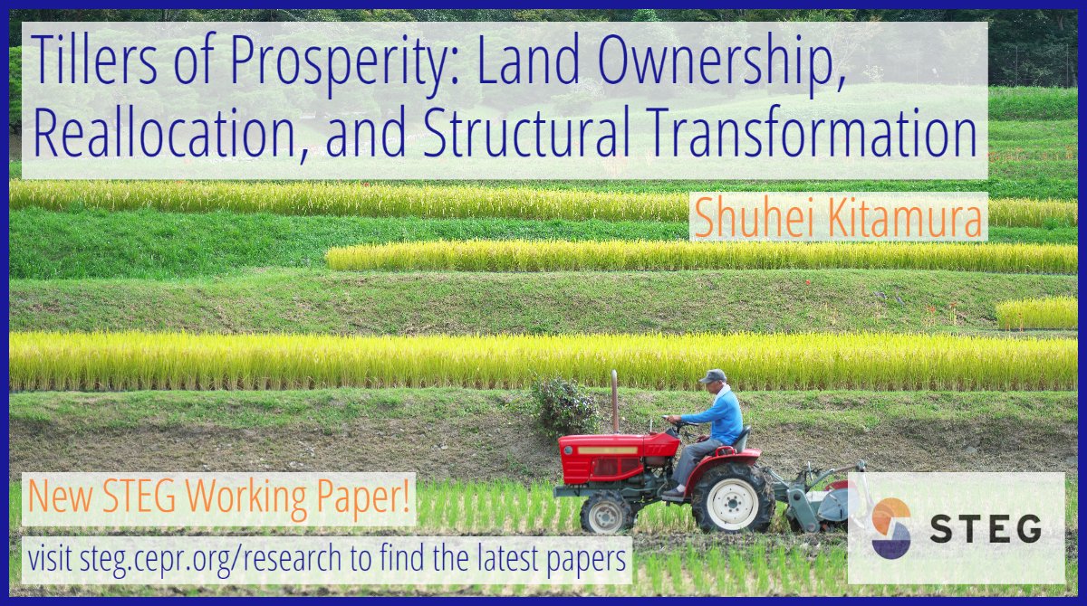 CEPR (@cepr_org) on Twitter photo .<a href="/ShuheiKitamura/">Shuhei Kitamura</a> <a href="/osaka_univ_e/">The University of Osaka</a> finds land redistribution from landlords to tenants in #Japan after WWII led #farmers to use lower-cost #agtech and less family labour, driving #emigration to urban areas
ow.ly/Rmn450LCwZJ #STEGWorkingPapers #EconTwitter <a href="/FCDOResearch/">FCDO Research, Science and Technology</a> .<a href="/ShuheiKitamura/">Shuhei Kitamura</a> <a href="/osaka_univ_e/">The University of Osaka</a> finds land redistribution from landlords to tenants in #Japan after WWII led #farmers to use lower-cost #agtech and less family labour, driving #emigration to urban areas
ow.ly/Rmn450LCwZJ #STEGWorkingPapers #EconTwitter <a href="/FCDOResearch/">FCDO Research, Science and Technology</a>
