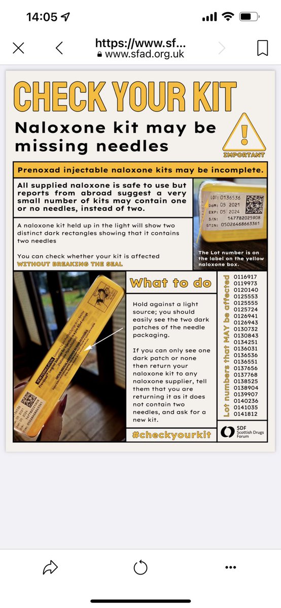 <a href="/Kaleidoscope68/">Kaleidoscope</a> <a href="/Birchwood_Kal/">Birchwood @ Kaleidoscope House</a> <a href="/VoicesActionCh1/">Voices Action Change</a> @CAVDAS22 <a href="/GDASLighthouse/">The Lighthouse</a> <a href="/DDAS_GCAD/">DDAS</a> <a href="/DDNMagazine/">DDN Magazine</a> <a href="/CyfleCymru/">Cyfle Cymru</a> <a href="/RecoveryCymru/">Recovery Cymru</a> <a href="/cwm_taf/">Barod: Cwm Taf Drug & Alcohol Services</a> Thanks for sharing gang 🤓 Here is a good infographic showing how visible #pins are in a #Prenoxad kit, so no need to #open them to check