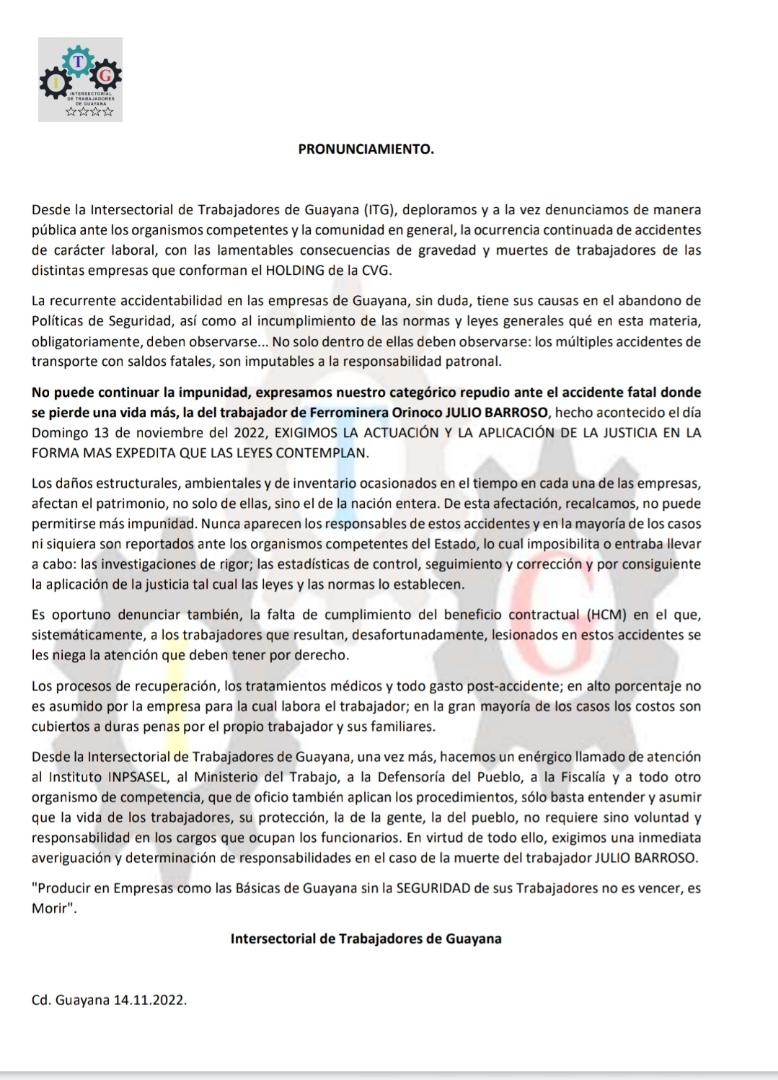 ITGuayana's tweet photo. Desde la #ITGuayana nunca nos rendiremos y seguiremos levantando nuestra voz de protesta en defensa de la restitucion de los Derechos de todos los Trabajadores Venezolanos.
#Guayana https://t.co/qeCTPcYs3m