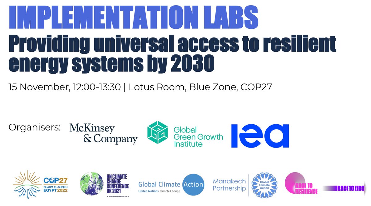 Tomorrow, Marco Serena, PIDG Head of Sustainable Development Impact, will be speaking at this #COP27 #implementationlab to explore key barriers, challenges, and the need for #resilientenergysystems. 
Join in-person at the COP27 Lotus Room or online here: youtube.com/c/unfcccint