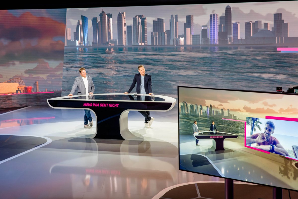 SPORT1_PR's tweet photo. Bei der #FIFAWM2022 wird Ismaning zu Deutschlands #Fußball-Zentrum: @MagentaTV zeigt alle Spiele und Rahmenprogramm aus hybridem #WM-Studio – mit Unterstützung unserer Konzerngesellschaft #PLAZAMEDIA. Infos & Statement vom heutigen #Medientag: https://t.co/eX6ffDXQEk #MagentaWM https://t.co/wRFAC9HXTd