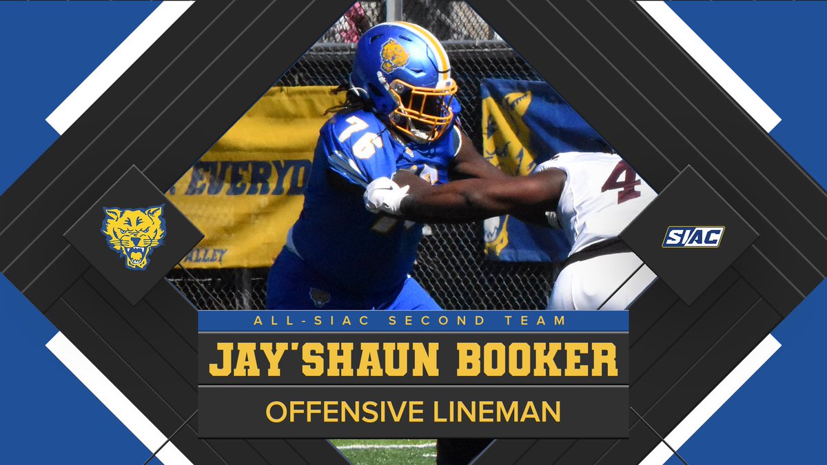 Returning to the gridiron this season, OL Jay'Shaun Booker made a difference in helping the top Conference total offense roll for @FVSUFootball, congrats to Jay'Shaun on his All-SIAC 2nd Team selection! #ValleyTough
