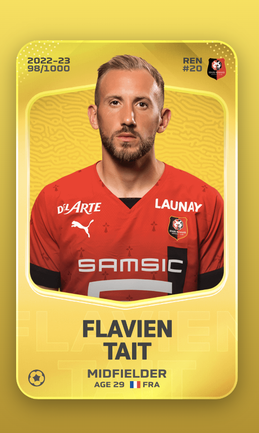 🎁 #Sorare #Giveaway

To celebrate the pre-launch of Sorare DNP, we offer Flavien Tait, regular player of Rennes 🇫🇷

To enter:
✅ Follow <a href="/sorare_dnp/">Sorare DNP</a>
✅ RT + Like 🔄❤️

⏰ Fri 18th Nov @ 8pm GMT+1