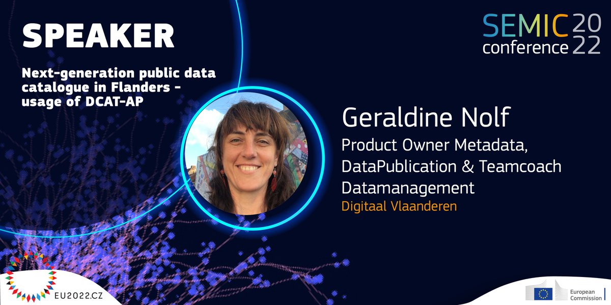 InteroperableEU's tweet photo. At #SEMIC2022🎇, @digi_vlaanderen's Product Owner, Teamcoach & Metadata lover @NolfGeraldine will join the discussion on the importance of #DCAT_AP in #DataExchange in and between different sectors.
Register and follow the debate on 06/12 in #Brussels!
👉🏽https://t.co/AeiaSDkwc1 https://t.co/pJ79BcwLA8