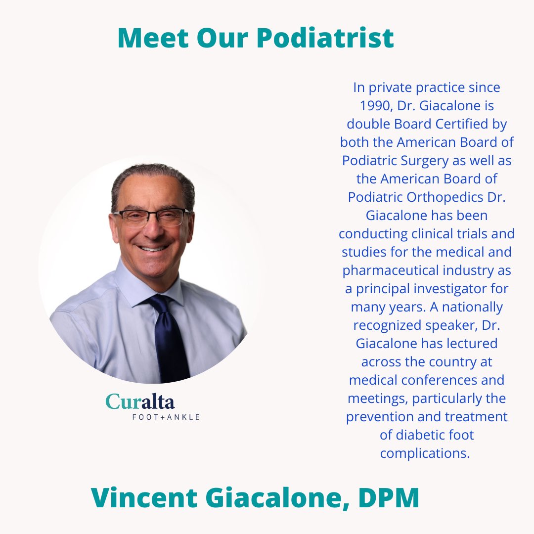 CuraltaHealth's tweet photo. Meet Dr. Vincent Giacalone! Dr. Giacalone is the Director of our #Diabetic Foot Program here at #Curalta. Make an appointment with Dr. Giacalone at our #WestwoodNJ office today: 201-664-0225
👣🦶🏼🥼🩺 #Podiatrist #PodiatristNY #NJTopDoctor #FootDoctor #DoctorsOfInstagram https://t.co/ySsLMNSnpq