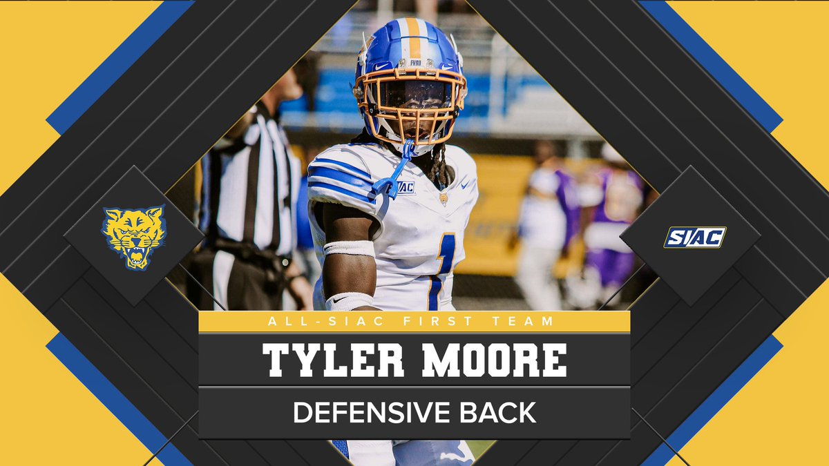 For the 2nd year in a row, DB Tyler Moore made his mark as one of the top defensive secondary players & led @FVSUFootball in tackles again with 65 & 2 interceptions. Congrats to Tyler to his All-SIAC 1st Team selection! #ValleyTough