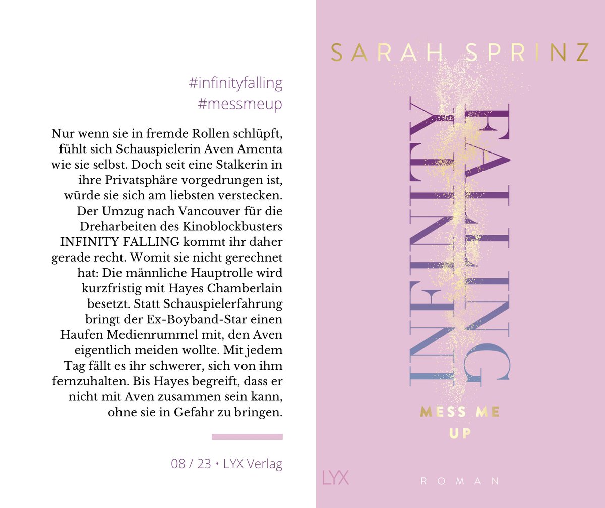 erzaehlperspekt's tweet photo. Mit guten Wünschen zum Wochenstart. 💜
#sarahsprinz #infinityfalling #lyxverlag #messmeup #changemymind #bringmehome https://t.co/nIS31S3sLg