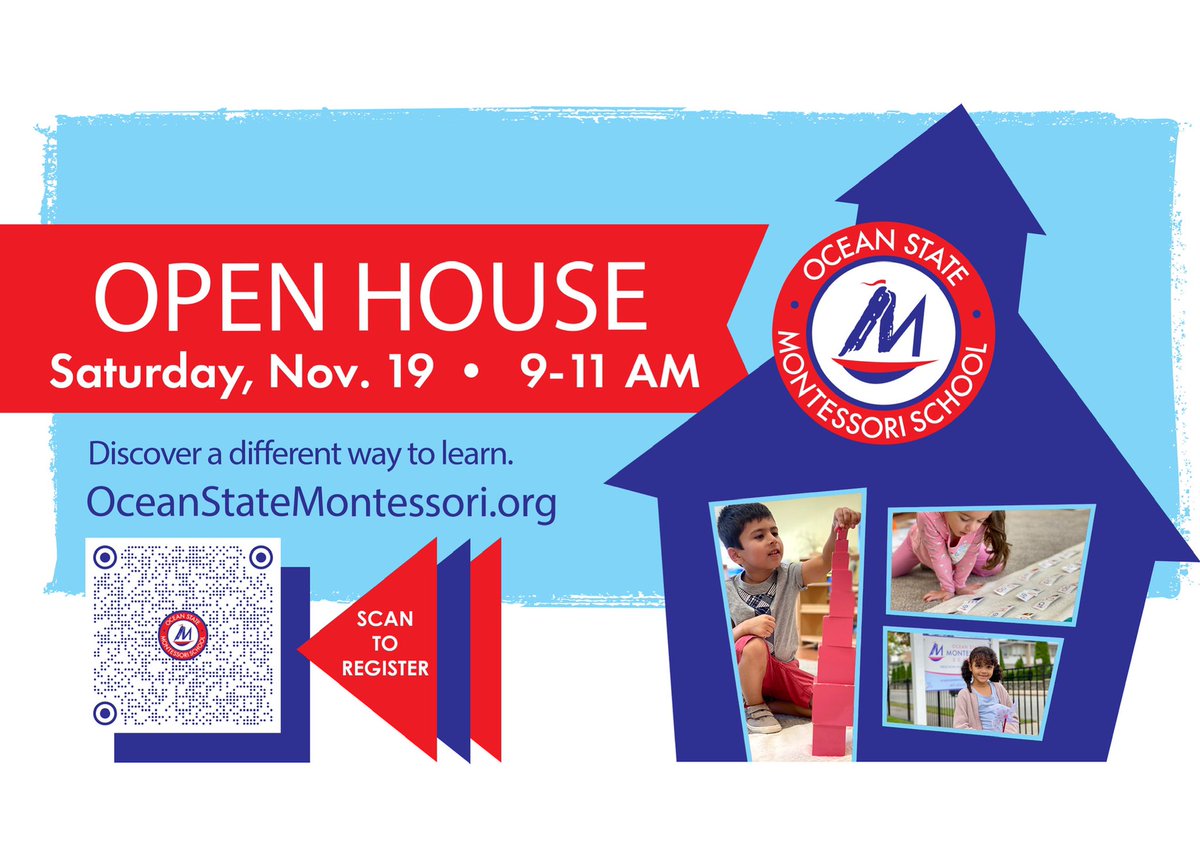 Come to our Admissions Open House this Saturday 11/19!
We’ll be accepting applications for preschool through 6th grade.
#RhodeIsland #Montessori #OpenHouse #Providence #EastProvidence
