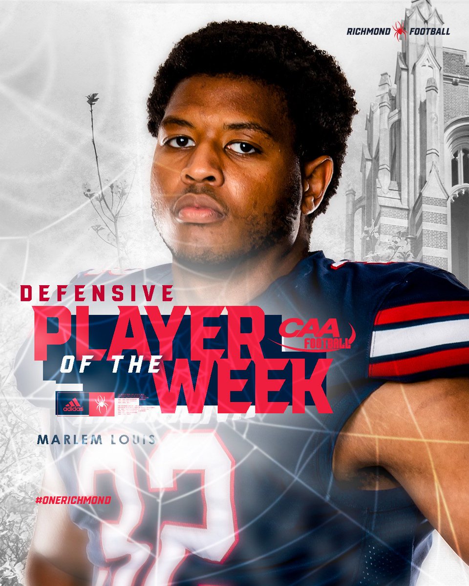 Congrats to @jakelarson42 and @marlemlouis on being named this week's @CAAFootball Defensive and Special Teams Players of the Week! #OneRichmond