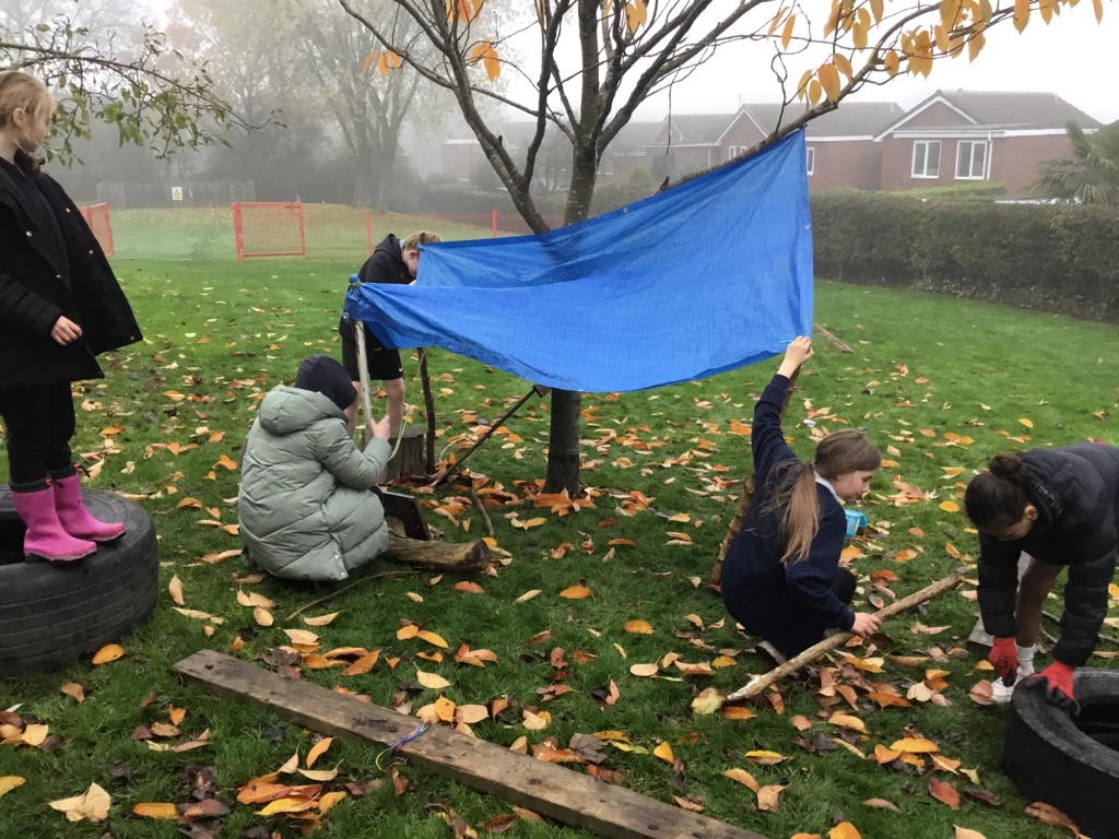IPMATTowngate's tweet photo. #class56TPA had lots of fun in forest school today. They had to use the items given to survive or escape a desert island. The children chose to build a den to survive #Eliteforestsch https://t.co/KNsycmcwGE