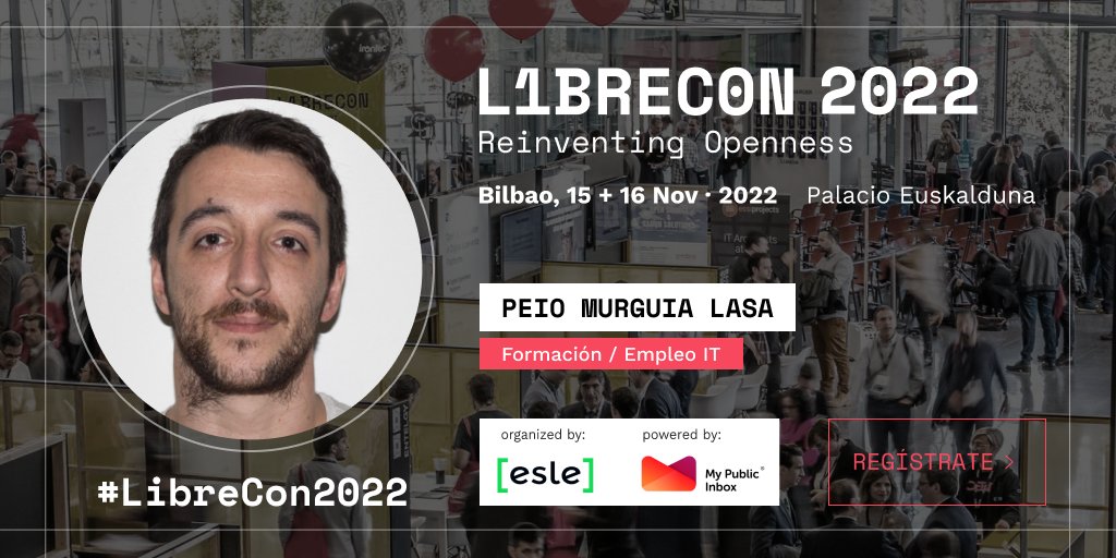 DOKSummitBilbao's tweet photo. #LibreCon2022 ▶ Ponentes referentes en su sector nos hablarán de tendencias y el futuro que ya es presente. ¡Conozcámoslos!
✅ Peio Murguia
Estará en Talent Space para hacer Bootcampers4jobs, conectando el talento digital con las mejores empresas. 
https://t.co/rQ2bHqOXNy https://t.co/8BP0SxbcAj