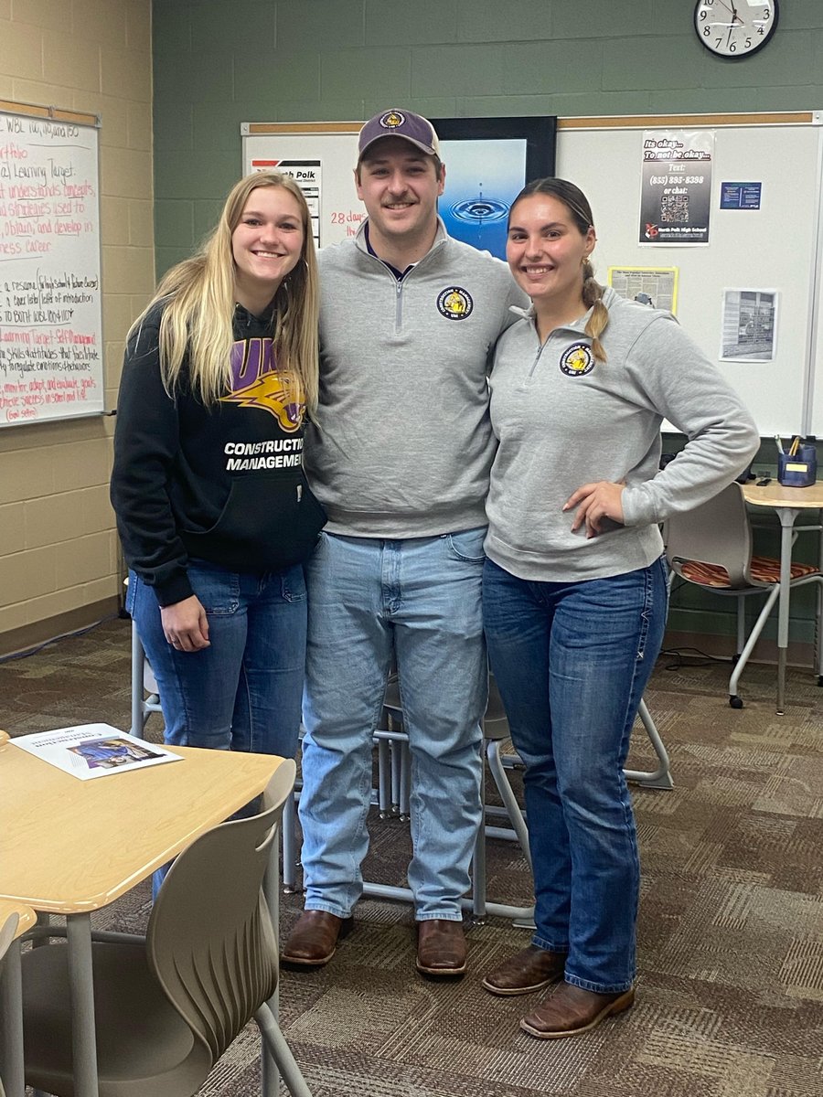 Thanks to NPHS alumni, Camden Brunkow, and classmates for their presentations to our work-based learning class and lunch session.  Great information about UNI's construction management degrees. <a href="/northerniowa/">University of Northern Iowa</a>