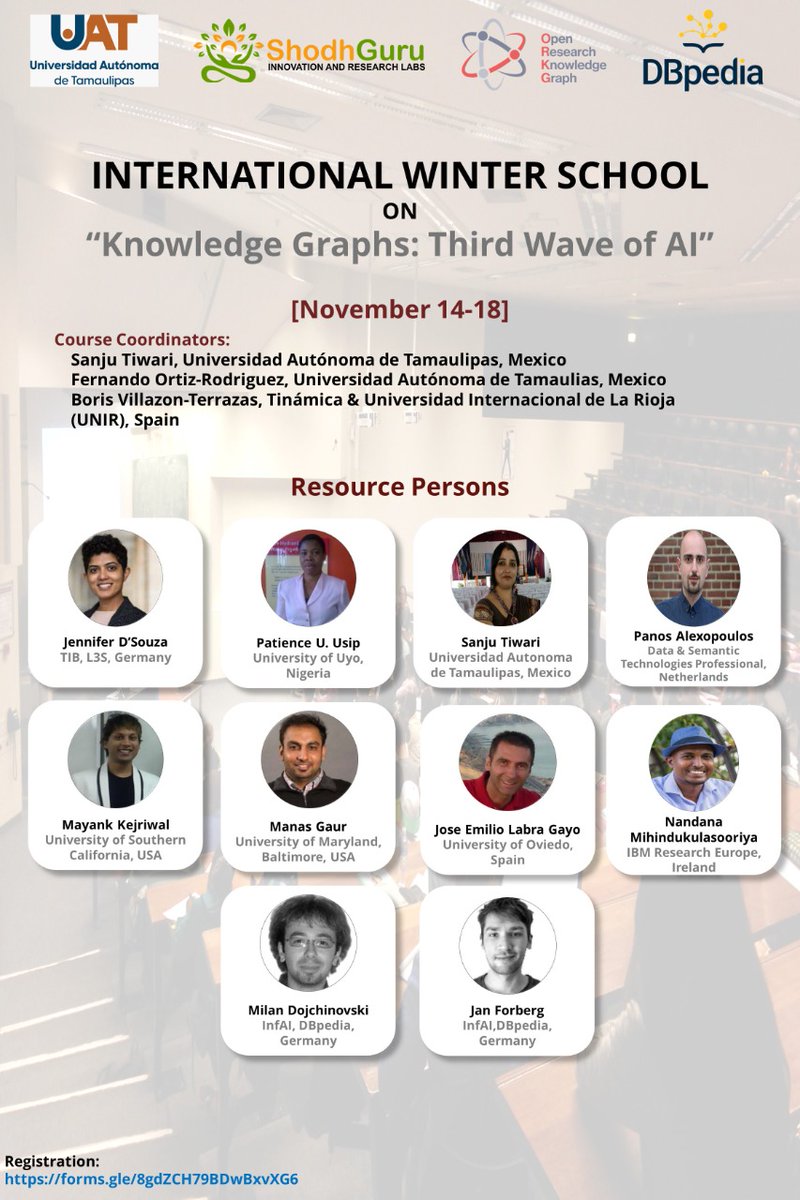 International Winter School on #knowledgegraphs at #KGSWC-2022 is about to kick off, featuring 5 days of tutorials on Knowledge Graphs Extraction Frameworks, Knowledge Base Question Answering, Open Research Knowledge Graph and @DBpedia. #semanticweb @PolLitBib